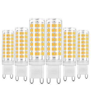 YUIIP G9 LED Bulb Dimmable 6W Warm White 3000K, T4 G9 Ceramic Bi-pin Base Light Bulbs AC 120V 530LM, 50W 60W Halogen Bulb Equivalent, G9 Light Bulbs for Chandelier, 6 Pack