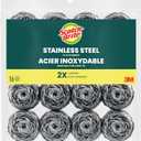 Scotch-Brite Stainless Steel Scrubbers, Scouring Pads for Cleaning Tough Baked-On Messes, Metal Scrubbers for Cleaning Dishes, 16 Scrub Pads