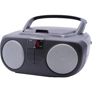 PROSCAN ELITE Portable AM/FM Radio With CD Player (BLACK) - Retro Boombox Speaker, CD Player, AM/FM Radio, AUX Audio Device Player For Home & Travel