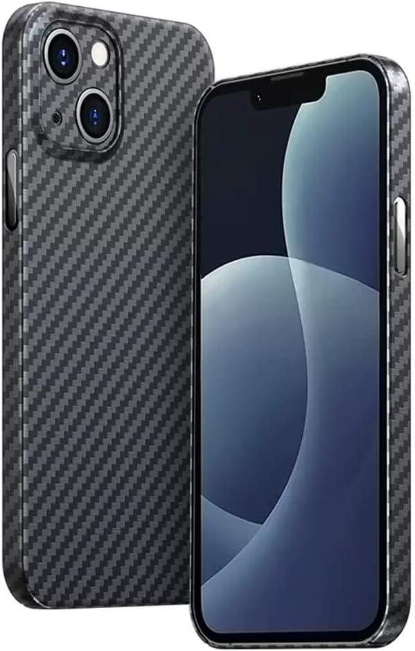 RIZZ Real Carbon Fibre Case for iPhone 15 Slim Thin Skin Friendly Feeling Aramid Fiber Case for Men Support Wireless Charging Drop Protection (for iPhone 15)