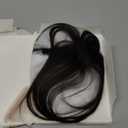 EINAEY Bangs Hair Clip - Brown Black Clip in Bangs Real Human Hair, Fake Bangs Clip on Bangs for Women Fringe with Temples Wispy Bangs Hair Extensions for Daily Wear