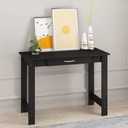 FURINNO Jaya Writing Desk For Residential Use With DrawerBlack, Blackwood, Large, 39 inches