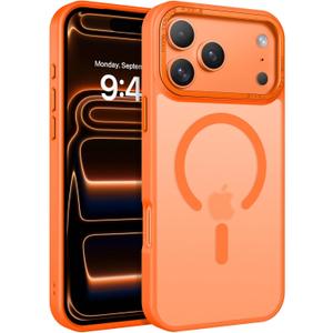 BENTOBEN Magnetic for iPhone 17 Pro Max Case 6.9" 2025, [Compatible with Magsafe] Slim Cute Matte Translucent Shockproof Drop Protective Bumper Women Men Phone Cover for iPhone 17 ProMax,Cosmic Orange