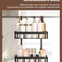 Over Door Shower Caddy, Black Rustproof Bathroom Organizer, 2-Tier Storage Rack, 11.81x5.31 Inch Shelves, No Drilling Required