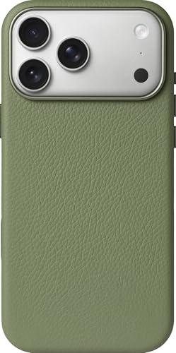 LONLI Urban | Pebbled Leather - European Genuine Pebbled Leather Case for iPhone 17 Pro Max - [Built-in Camera Control and Compatible with Magsafe] - Mountain Tree