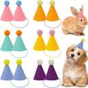 12pcs Mini Party Hats for Stuffed Animals, Birthday Party Cone Hats Dolls Dog Cat Rabbit Puppies Assorted Animal Birthday Decorations
