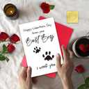 3 x TQDaiker Funny Valentines Card for Husband Wife, Best Boy Best Girl Card from Pet, Paw Card for Dog Dad Dog Mum, i Woof You