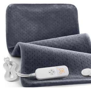 SuperFast Heat Up Carbon Fiber Heating Pad: Back, Neck, Shoulder, Period Cramps Pain Relief, Muscle Relief, Deeper Relax, Moist/Dry Heat, AutoOff, Machine Washable(Charcoal GreyUPGRADED, 12" x 24")