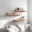 YYWUOJJ Wood Floating Shelves for Wall Decor, Rustic Wall Shelves for Bedroom Bathroom Kitchen Living Room, Set of 4 Light Walnut 24 Inch