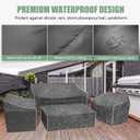 Gasadar Patio Furniture Covers, 4-Piece Outdoor Furniture Cover Waterproof for Patio Loveseat, Chair and Coffee Table, 500D Heavy Duty, Grey, X-Large