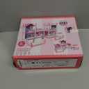 Dream Doll House for Girls with Lights, Mat, Dolls & Furniture - Imaginative Dollhouse Playset DIY Pretend Play Toy Gift for Kids Ages 3-8