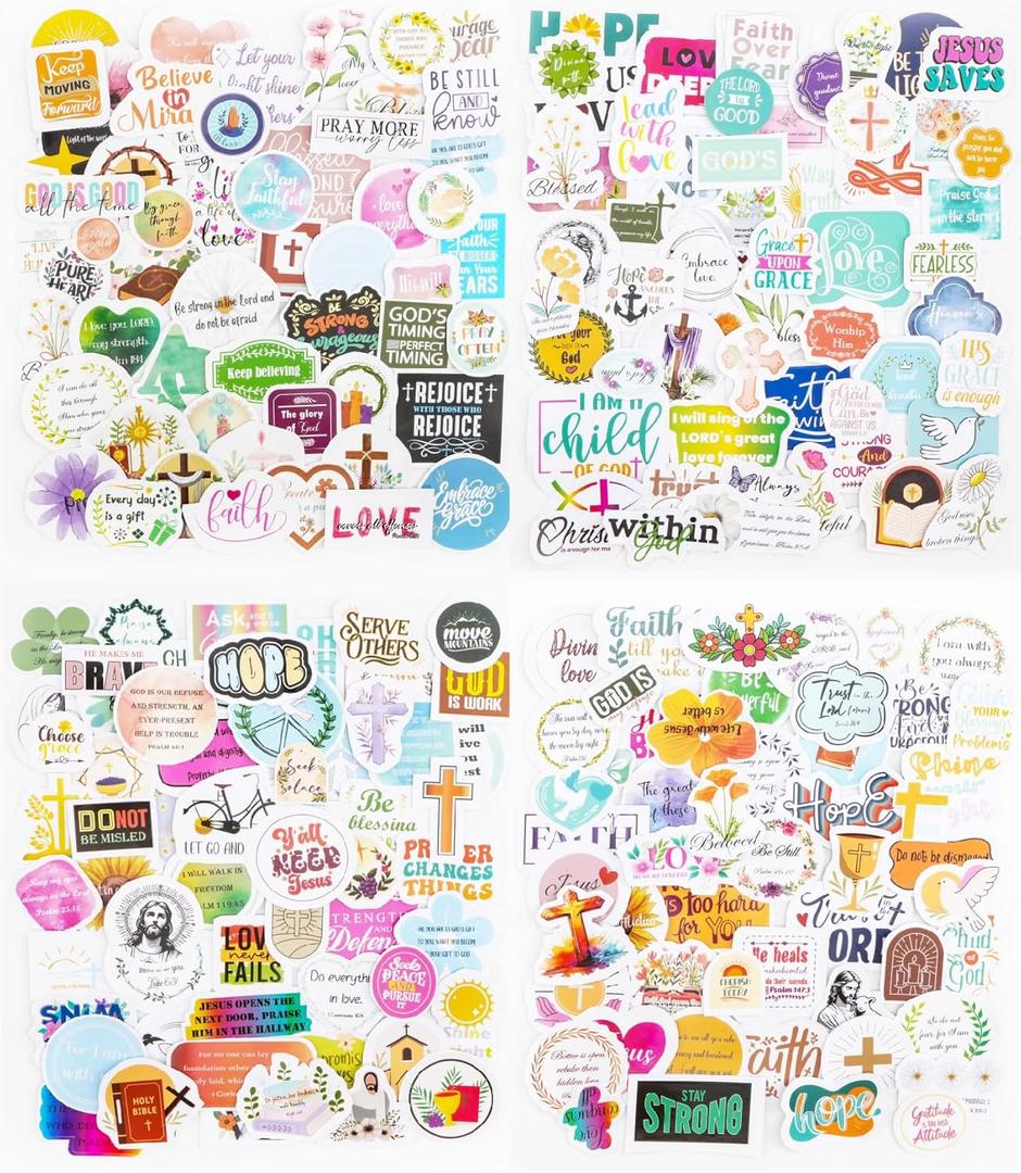 Mr. Pen- Inspirational Christian Stickers, 220 pcs, Bible Verse Jesus Stickers, Laptop, Scrapbook Journaling Planner, Bible Study Supplies Christian Easter Gifts