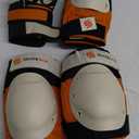SKATEWIZ Knee and Elbow Pads Adult - Skating Protective Gear Adult Knee and Elbow Pads Set with Wrist Pads - SHIELD - Size M/L Orange - Roller Skate Protective Gear for Women & Men
