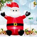 8 Foot Christmas Inflatable Black Face Santa Claus Decoration for Outdoor Yard，Christmas Black Santa Claus Indoor Blow up Decoration-WM-19