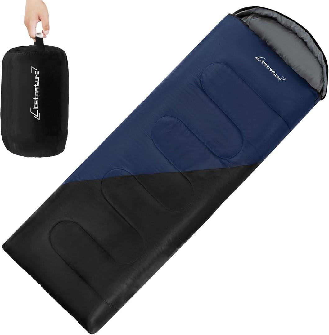 Clostnature Sleeping Bag for Adults and Kids - Lightweight Camping Sleeping Bag for Girls, Boys, Youths, Ultralight Backpacking Sleeping Bag for Cold Weather - Compression Sack Included(Left Zipper) (3 Lbs, Black)