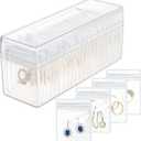 HOMEHIVE Acrylic Jewelry Box Organizer, Clear Jewelry Organizer and Storage with 20 Portable Anti Tarnish Jewelry bags, Travel Jewelry Case for Earrings/Rings/Necklaces Gifts for Women Girls, Clear