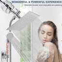 Filter Shower Head, High Pressure 8 Inch Rainfull with Filter Combo for Hard Water, Remove Chlorine Fluoride and Harmful Substances- 1 Replaceable Filter Cartridge (Square, Chrome)