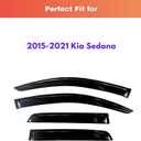 KPY Rain Guards Fit for 2015-2021 Kia Sedona, Out-Channel Window Visors Vent Wind Deflectors 4PC, Car Accessories for 15-21 Sedona