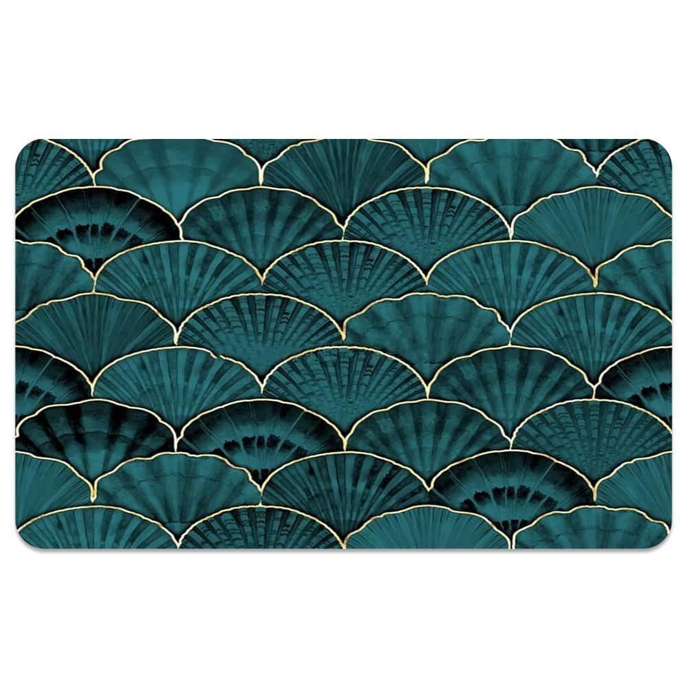 Super Absorbent Diatomaceous Earth Stone Bath Mat,The Shell, The sea Quick-Drying Bathroom Carpets,Non Slip Bathtub Floor Mat，Easy to Clean, Simple Kitchen Doormat, 32x20"