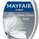 Mayfair Cassel Slow Close Toilet Seat, Easy Clean Non-Slip Premium Wood Seat, Install, Made In USA, Elongated, White, Size: Elongated