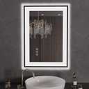 LOAAO 20"X28" LED Bathroom Mirror Black Framed