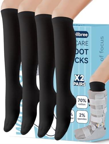 Walking Boot Socks, Walking Boot Liner Black & White & Grey Three Colours to Choose, 2/3/4 Pairs Three Quantities to Choose 21 Inc