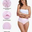 Coskefy Women's High Waisted Cotton Underwear Soft Breathable Panties Stretch Briefs Ladies Panties 5 Pack (S)