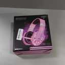 BENGOO G9000 Professional Gaming Headset for PS4, PC, Xbox One Controller, Noise Cancelling Over Ear Headphones with Mic, LED Light, Bass Surround, Soft Memory Earmuffs for Laptop - Pink