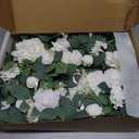 Ling's moment Wedding Arch Flowers - 4-Piece Set with 2 Floral Swags & 2 Rose Garlands, Artificial Outdoor Hanging Decor for Ceremony, Reception Backdrop, Party Arrangement, White & Sage