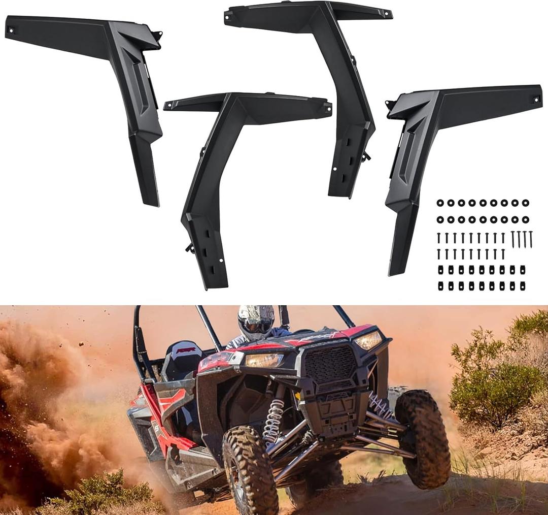 Front & Rear Fender Flares Kit Compatible with 2014-2024 Polaris RZR 900/ S 900/900 EPS/Trail 900/ Trail Mud Flaps Mud Guards Extensions Accessories Replacement for 2879434 (4PCS)
