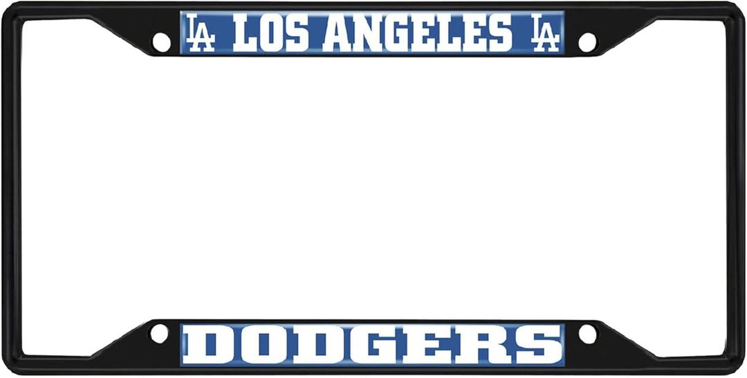 Fan Mats 31309: Los Angeles Dodgers Metal License Plate Frame Black Finish