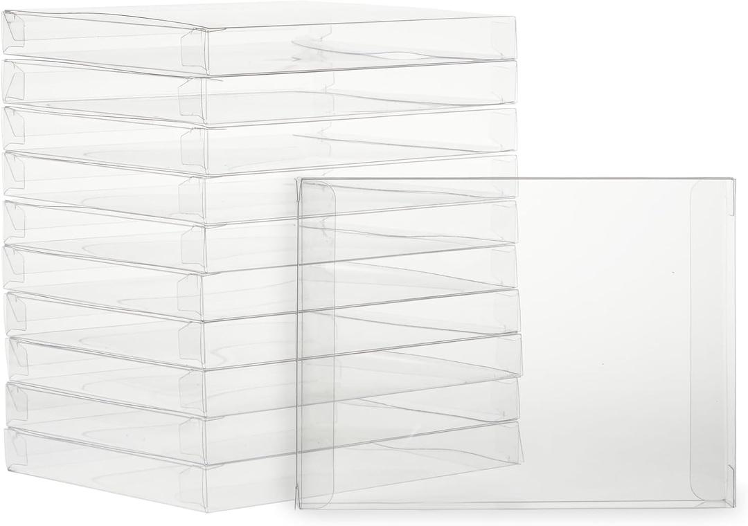 Juvale Boxes for Cards - 4.5 x 5.9 In, Clear, 50 Pack, Hinged A2 Storage - Notecard Packaging & Photo Storage Organizer - Card Boxes for Crafting, Stationery Packaging