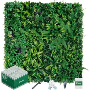 Artificial Boxwood Panels, Grass Wall Panels 20"x20"(16pcs), Privacy Hedge Fence Screen with UV Protection, Fake Greenery Backdrop for Indoor Wedding and Outdoor Garden Backyard (16PCS 20''x20'')