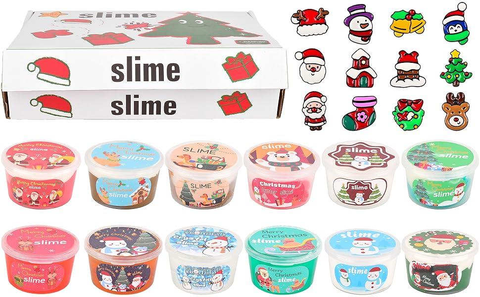 Christmas 12 Pack Butter Slime, Xmas Toys Kit, Classroom Party Favors for Kids 8-12, Party Favors for Classroom Birthday, Christmas Stocking Stuffers