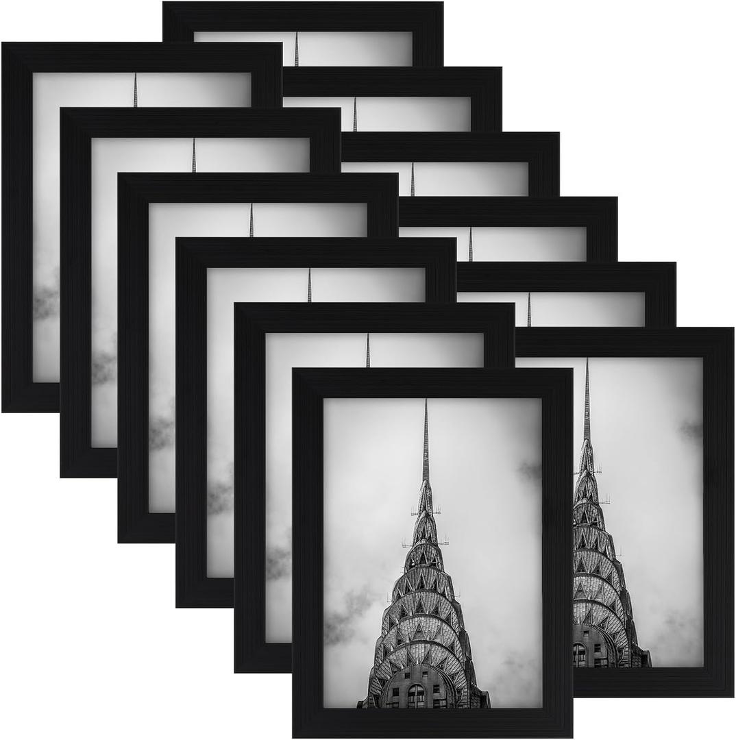 5x7 Picture Frames Black Set of 12 for Wall Gallery Collage Photo Frames or Tabletop Display