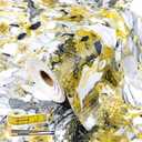 Drawer and Shelf Liner - Yellow Black Marble Pattern,Non Adhesive Non Slip Waterproof Easy-Clean Liner for Kitchen Cabinet, Refrigerator, Bathroom, Pantry Storage Drawers, 12 in x 10 Ft