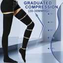 Beister 20-30 mmHg Compression Stockings for Women & Men, Medical Closed Toe Thigh High Socks Graduated Support for Varicose Veins, Edema, Flight Black (Large (1 Pair))