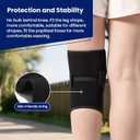 JOMVD Knee Brace for Knee Pain, Meniscus Tear, Adjustable Knee Support with Side Spring Stabilizers for Meniscus Tear, ACL, Arthritis, Patella Stability, Knee Pain Relief, Women and Men, X-Large (Black)