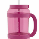 Reduce WaterDay 80 oz Water Jug with Time/Ounce Markings - Spill-Proof Straw, Durable Tritan - Big Water Bottle for Daily Hydration - Dishwasher Safe, Clear & Easy to Clean, Rose