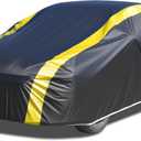 DINGHAO Car Cover Waterproof All Weather with Hot Stitching for Automobiles,6 Layers Outdoor Full Exterior Cover Sun UV Rain Snow Wind Protection Fit for 201"(201 * 75 * 59 inch) Sedan (Yellow)