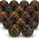 Dresser Knobs for Cabinets and Drawers Assorted, Dusty Ceramic Knob & Pull Handle for Kitchen Brown Cupboard Wardrobe Decorative Furniture Knobs - Pack of 6 (Dark Brown)