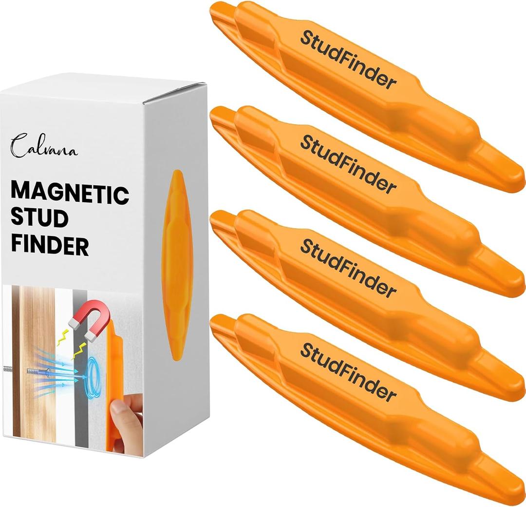 (4-Pack) Calvana Magnetic Stud Finder Wall Scanner, Stud Finder Magnet, Wall Detector Scanner, Compatible with All Drywall Construction, No Batteries Required, Wall-Friendly ConstructionEasy to Use