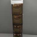 Lozovin 4-Tiers Slim Bathroom Storage Cabinet, Waterproof Narrow Floor Cabinet with Tissue Box and Wheels, Skinny Storage Organizer with Drawers for Small Spaces, Bathroom, Kitchen, Bedroom, 6.7