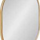 Kate and Laurel Caskill Mid-Century Oval Mirror, 18" x 24", Gold, Capsule-Shaped Accent Mirror for Entryway, Living Room, or Bathroom