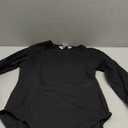 MANGOPOP Tank Top Body Suits Women Sexy Crew Neck Racerback Halter Ribbed Sleeveless Bodysuit for Women (Medium, 02-long Sleeve Black)