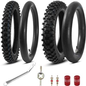 KAMIER 80/100-12 3.00-12 Rear 60/100-14 2.50-14 Front Tire and Inner Tube for KLX110 KX60 KX65 PW80 TTR90 TTR110 CRF70 XR70 Suzuki RM60 JR80 DS80 DRZ110 Apollo RFZ SSR TaoTao 110cc 125cc Pit Dirt Bike