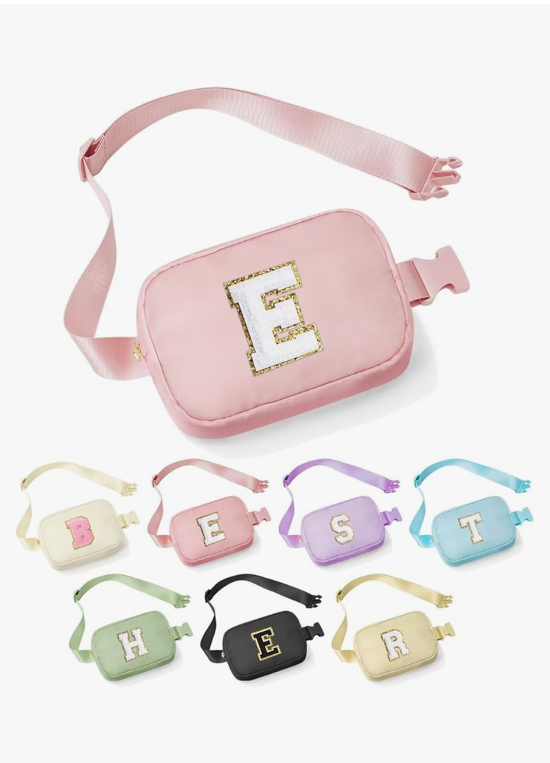 Birthday Gifts for Women - 30th 40th 50th 60th 70th Birthday Gifts for Mom Daughter Her Friend Sister Girlfriend, Personalized Gifts Christmas Gifts, Initial Belt Bag Crossbody Bags, Purple E