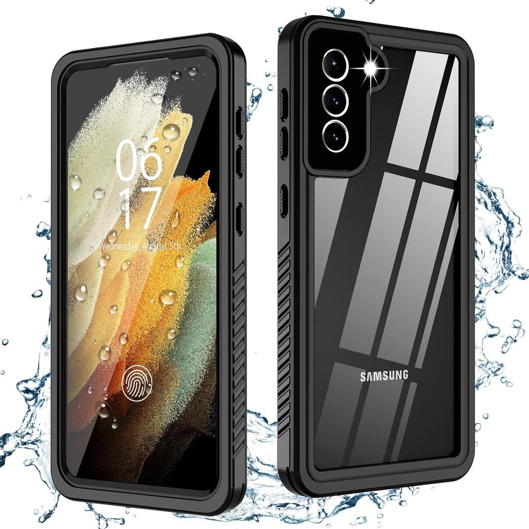 Oterkin for Samsung Galaxy S21 Waterproof Case with Built-in Screen Protector Dustproof Shockproof 360 Full Body Underwater Case for Samsung S21 5G 6.2inch (2021) Black