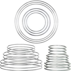Hotop 24 Pieces Metal Rings Hoops Metal Dream Catcher Macrame Steel Craft Rings Floral Hoop for Wreaths Macrame Projects(Silver,3.5/5/ 7.5/10/14/16 cm)
