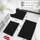 OLANLY Toilet Rugs U Shaped 24x20, Thick Soft and Absorbent Chenille Contour Bath Mat, Non-Slip Rubber Backing, Machine Washable Quick Dry Toilet Mat, Home Decor Accessories, Black